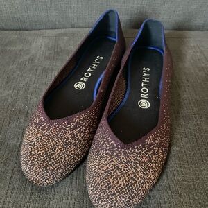 Rothys eggplant metallic flats 9.5